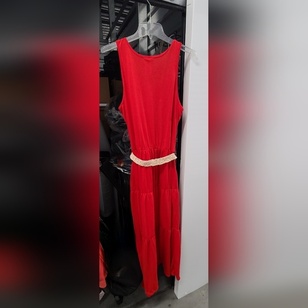 Faded Glory Maxi tank top dress with belt XL 16-18 - Picture 4 of 4